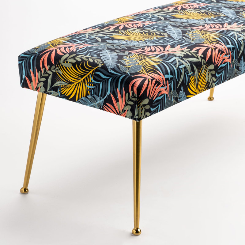 Wherry Velvet Upholstered Bench, H40 x W120 x D30cm