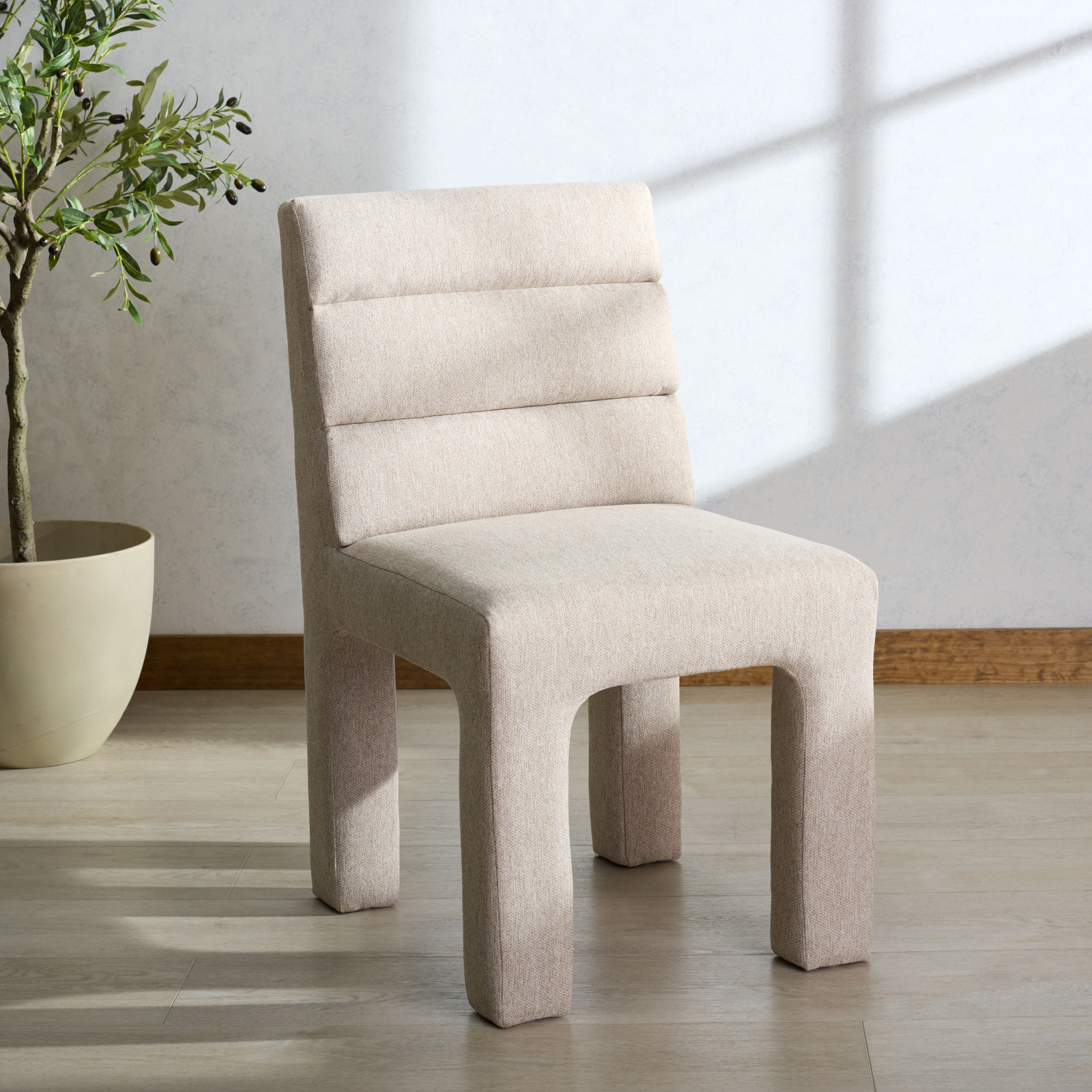 Shepha Dining Chair, Taupe Linen
