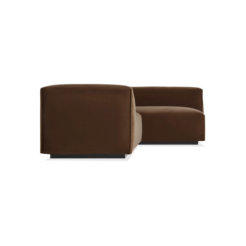 Cleon Modular Sectional, Left Hand Facing, Coffee Velvet Polyester Blend