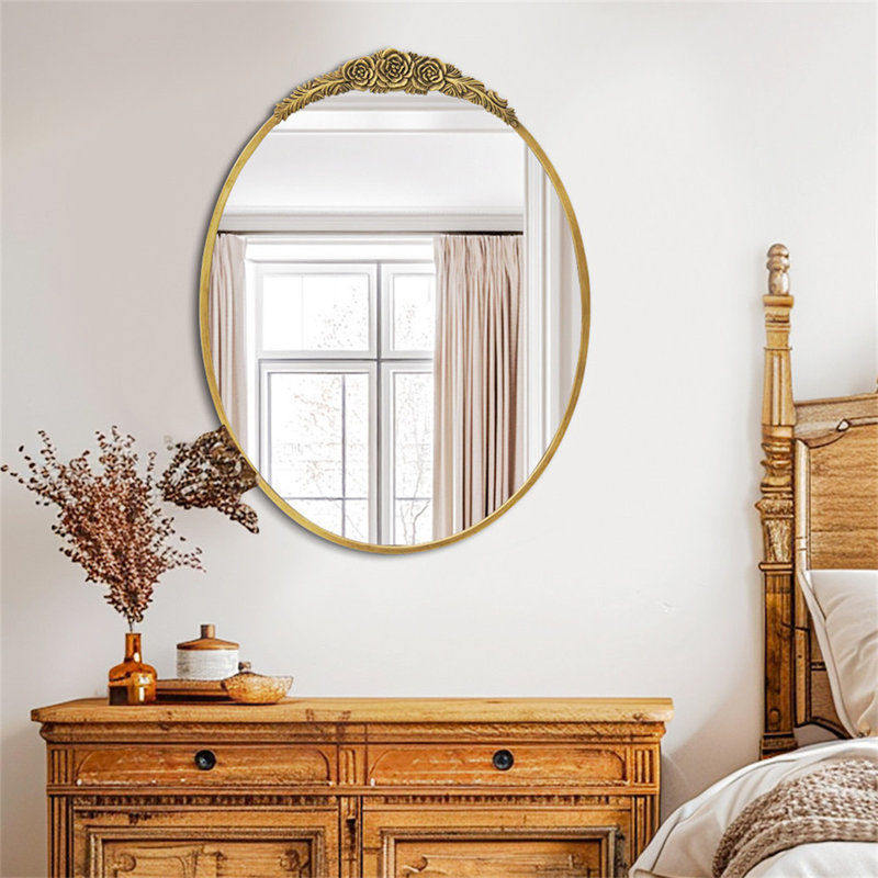 Christa Metal Oval Wall Mirror, 80.5cm x 60cm