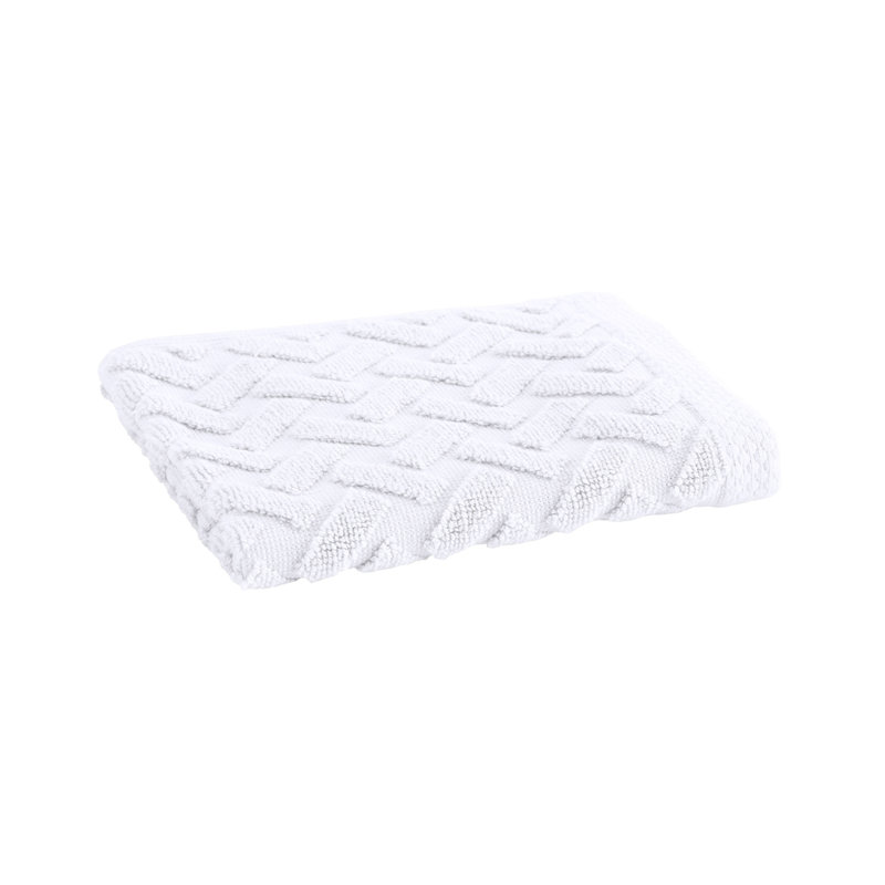 Trellis Cotton Bamboo Blend Antimicrobial Washcloths, White