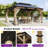 Classic 12 FTx 14 FT Solid Wood Storage Gazebo With Double Iron Roof, Netting & Curtains-124322657