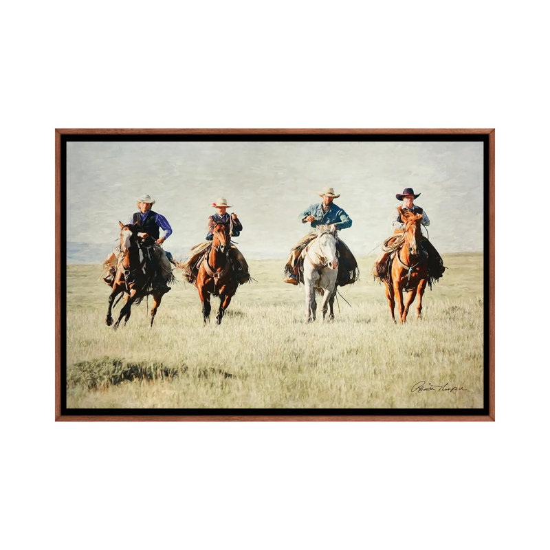 Giddy Up Horse by Rhonda Thompson - Floater Frame Print on Canvas