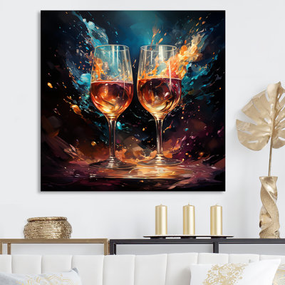 Bulles joyeuses - impressions sur toile vin et champagne