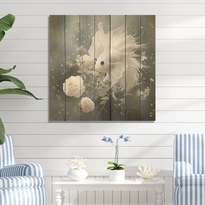 White Butterfly Fish Underwater Realm - Japan On Wood Print
