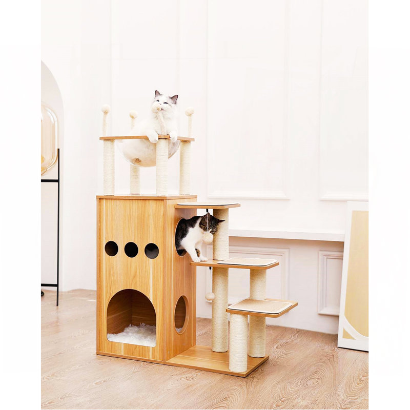 Arbre à chat 51 po, H 51,2 po x l 15,7 po x L 31,5 po, Naturel