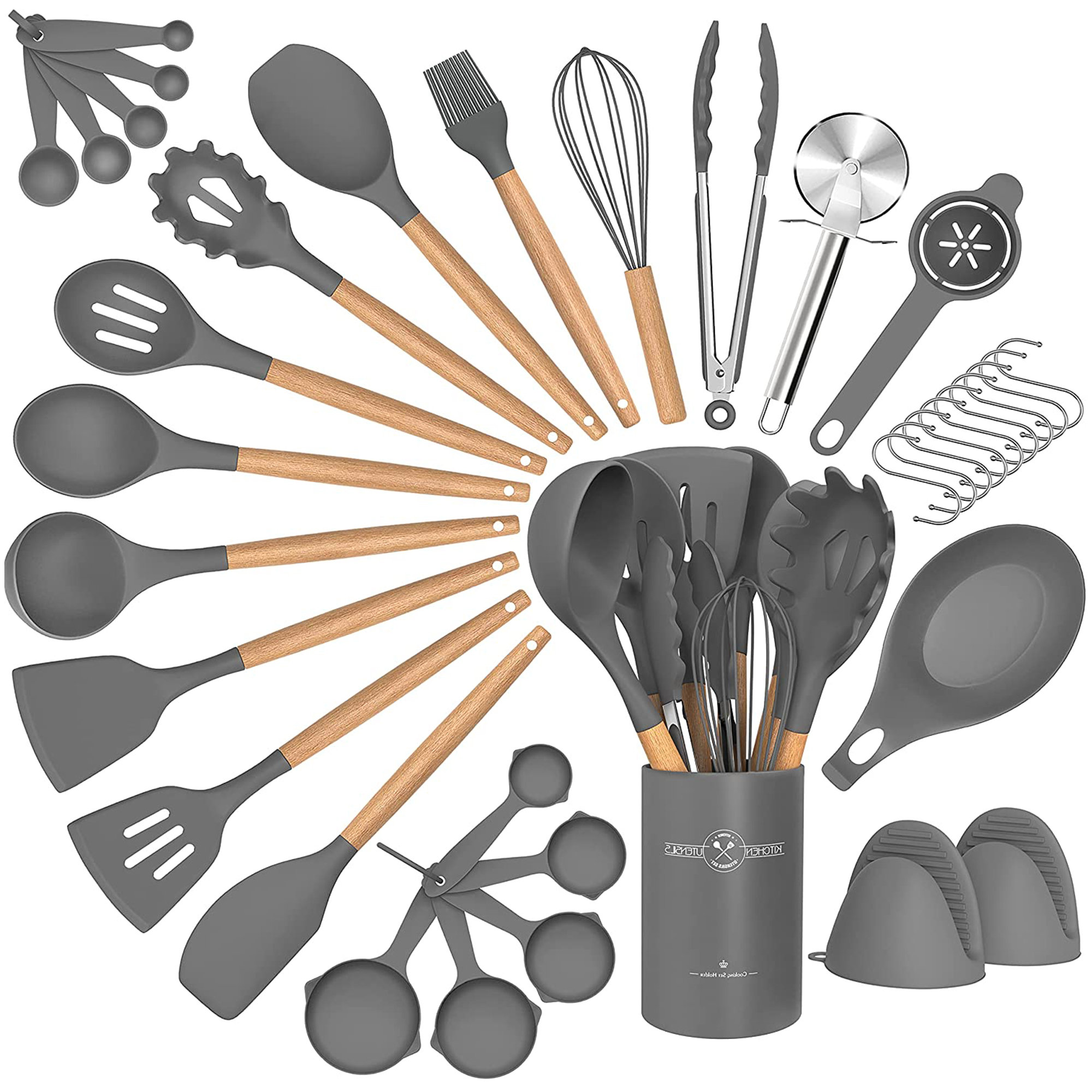 14 - Piece Cooking Spoon Set with Utensil Crock AIRPJ