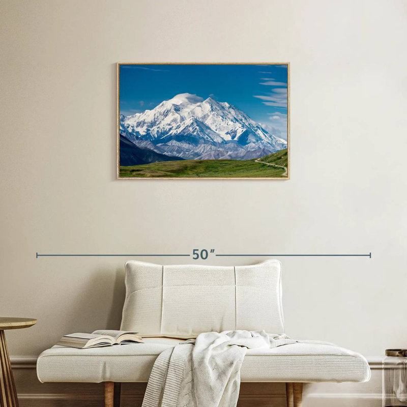 Mont McKinley Denali, Cadre flottant en bois naturel, 31 po x 21 po