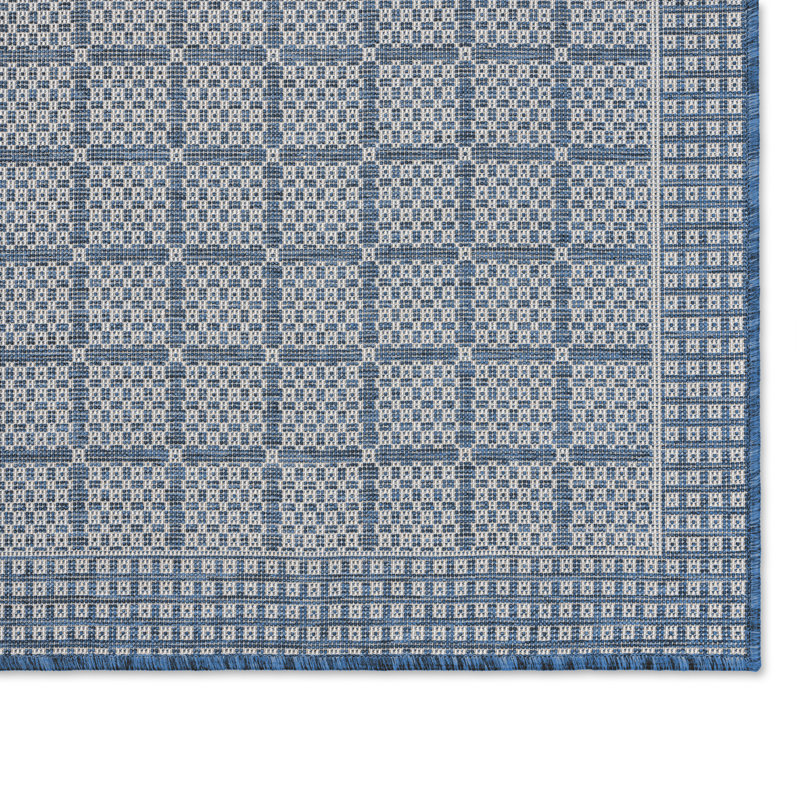 Tapis d'intérieur / extérieur bleu / gris Nicole Luna, Rectangle 5 pi 2 po x 7 pi 2 po