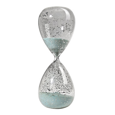 Sablier décoratif de 10 pouces 60 minutes, verre transparent avec sable jade