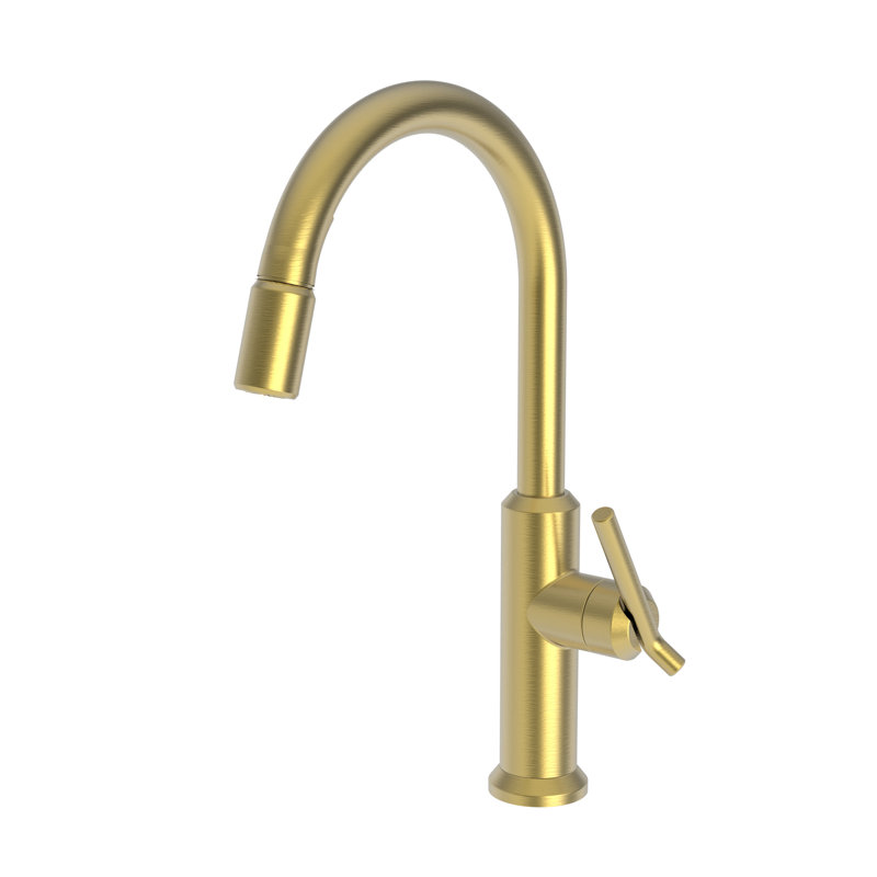 Jeter Single Handle Pull Down Kitchen Faucet, Satin Bronze