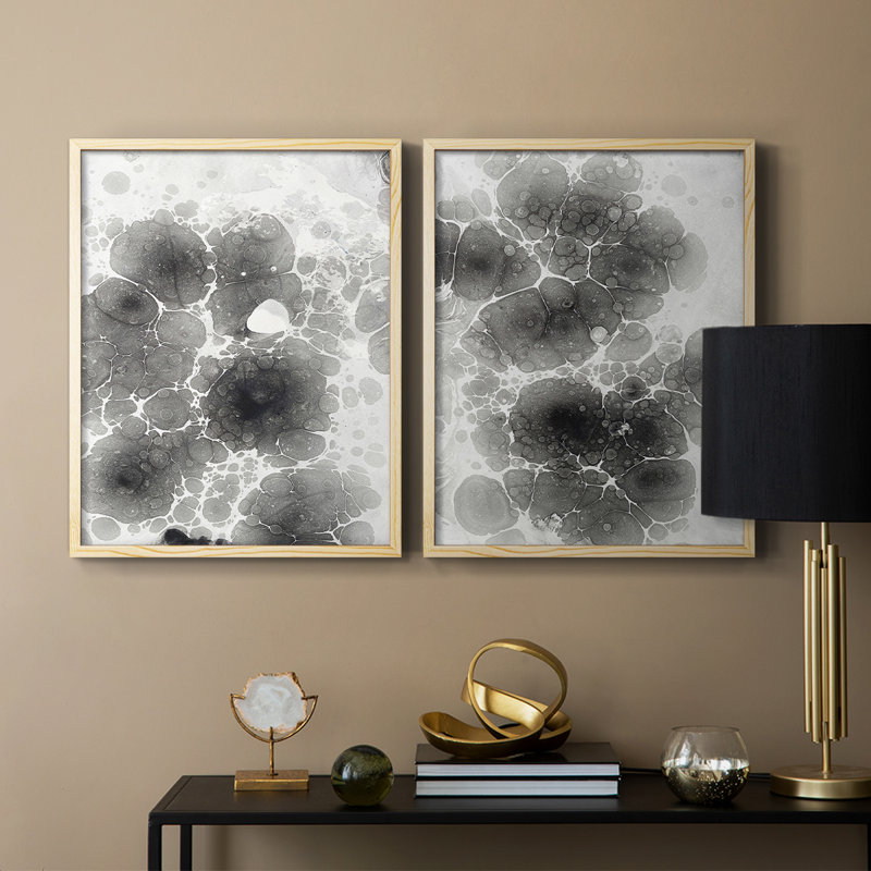Impression encadrée Marble I-Premium - prête à être accrochée - aucun clou requis - aucun clou requis, Bois naturel