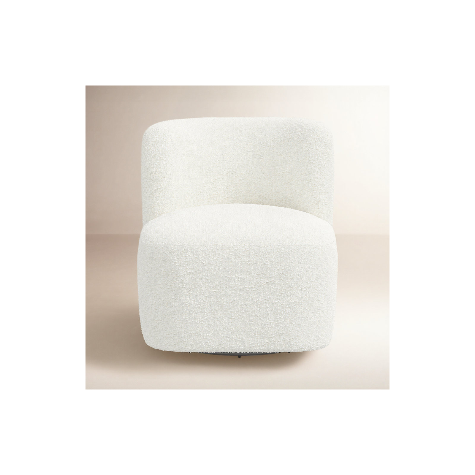 Mariza Upholstered Swivel Accent Chair, Classic Snow Boucle