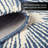 NICOLE MILLER NEW YORK Kendall Fluted Geo Handcrafted Wool Area Rug Navy Blue-107408620