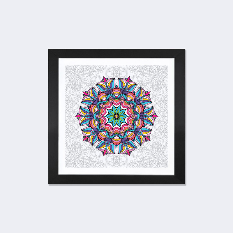 « art love passion mandala », impression, H 24 po x l 24 po x P 1 po, Papier encadré noir