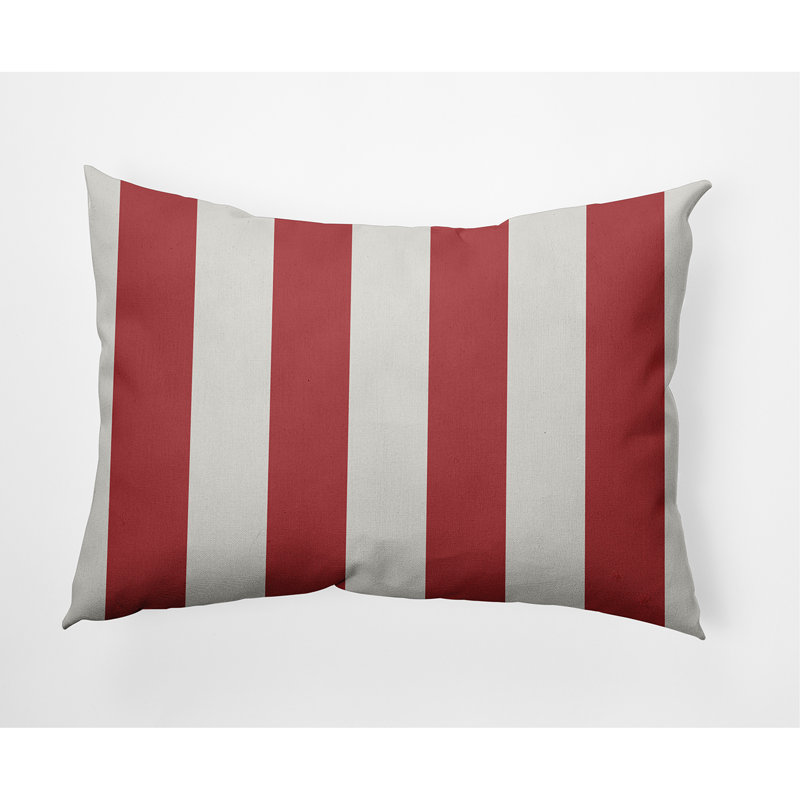 Stripe A Balance Striped Reversible Throw Pillow, 14" x 20", Ligonberry Red