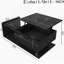 Table basse, noir brillant, table d'appoint, table basse avec verre et effet DEL, avec plateau en verre.