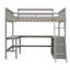 Lit mezzanine avec bureau et tablettes - gris, bois massif pour un espace supplémentaire Lit gris, chambre d'adolescent maximisée-1911149821