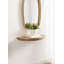 Canvey Half Moon Solid Wood Floating Table Shelf-1588571220