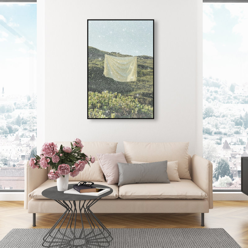 Floating Cotton II Print by Oliver Gal, 25"H x 17"W, Black Floater Frame