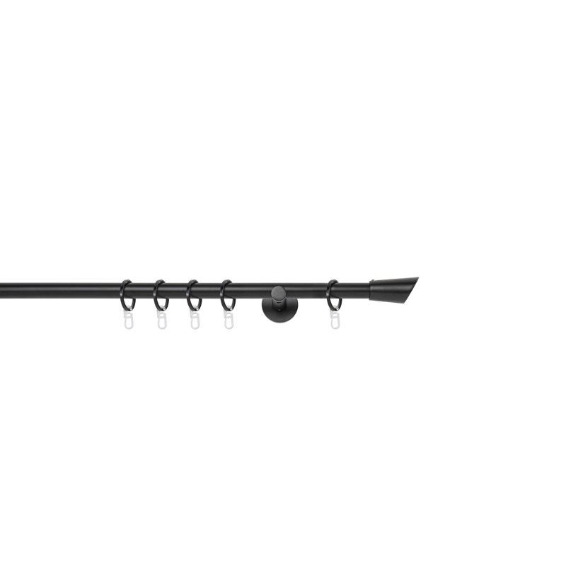 Curtain Rod, 2cm H x 240cm W x 6.5cm D, Black