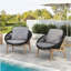 Chaise longue d'extérieur en osier de style Papasan, osier avec coussin, ensemble de 2-115717616-115717618