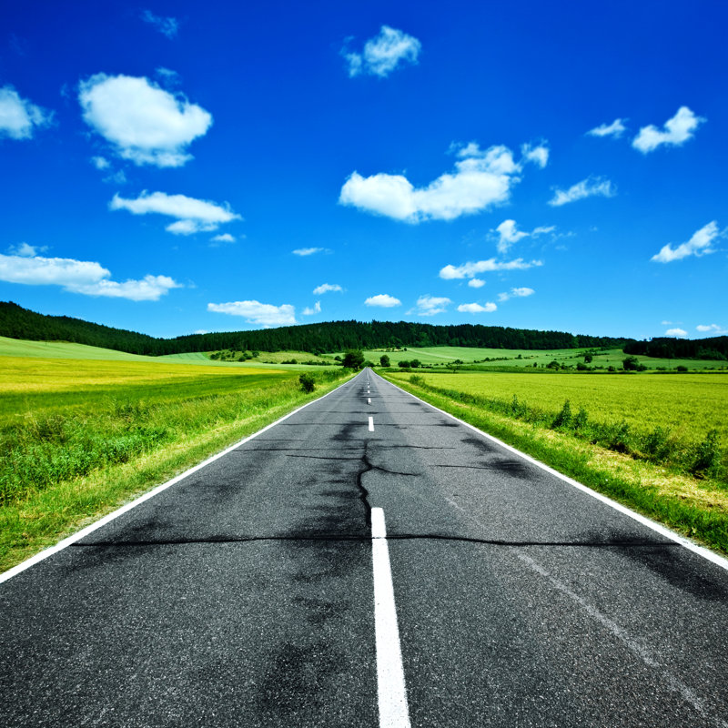 Country Highway - No Frame Print on Canvas, 76cm H x 76cm W