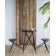 Versatile Black Side Table With Two Stools