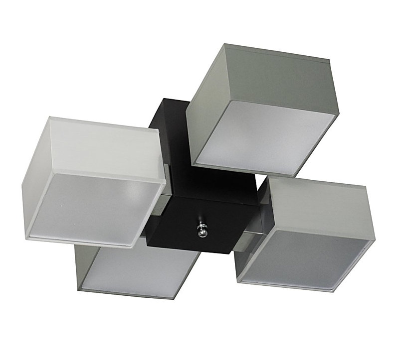 Miranda Semi Flush Mount, Wenge, Dark grey and silver
