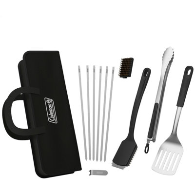 Coleman Cookout 12-Piece BBQ Grill Tool Kit, Heat Resistant Grilling Tools