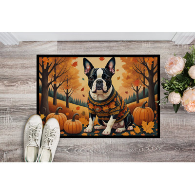 Tapis d'intérieur ou d'extérieur Boston Terrier Fall