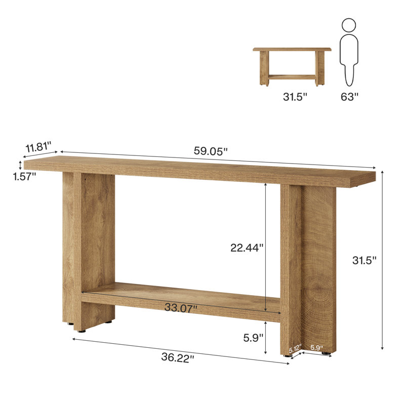 59-Inch Long Farmhouse Console Table
