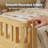 Low Profile Kids Platform Bed with Safety Rails, Removable Guardrail Toddler Bed Frame, Wood Slat Support, Natural, Full-1292489132-1292489135