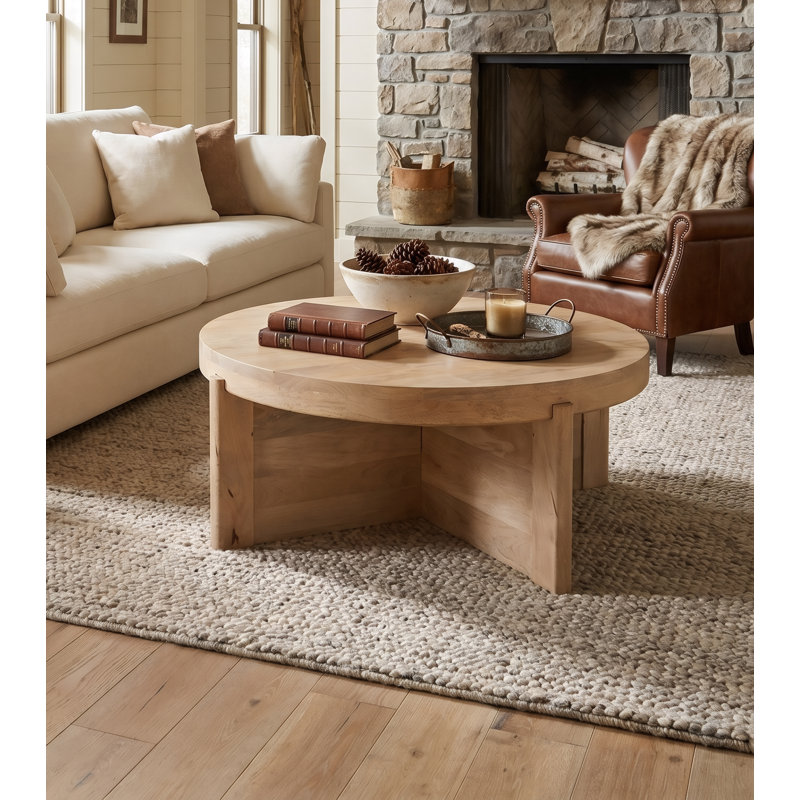 Josiane Solid Wood Single Coffee Table, Natural