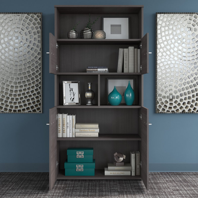 Bureau debout réglable avec rangement et bibliothèque Bush 500, Tempête de tempête