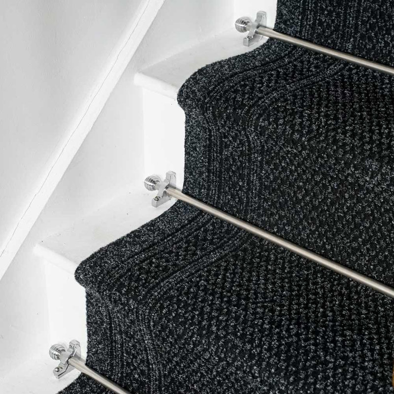 Schwarz Hand Woven Black Indoor Rug, Runner 66 x 600cm