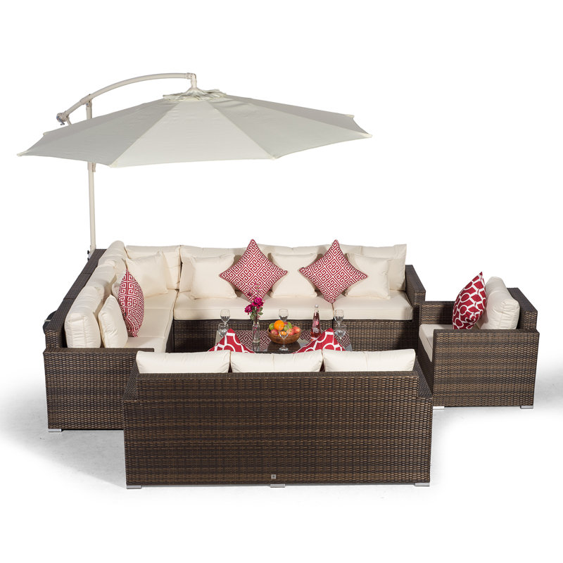 Yancey 5 Seater Rattan Corner Sofa Set