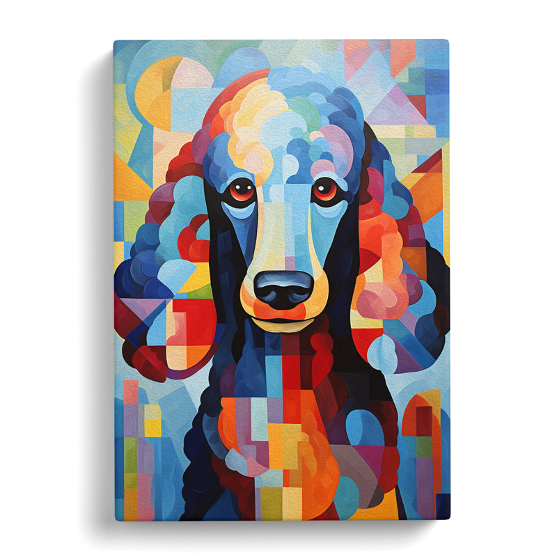 Poodle Cubism - Wrapped Canvas, 50cm H x 35cm W x 3cm D