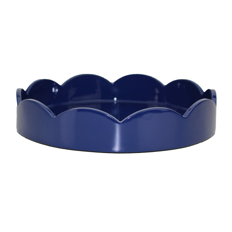 Enamel / Lacquer Tray, 8.5" H x 8.5" W x 2.36" D, Blue