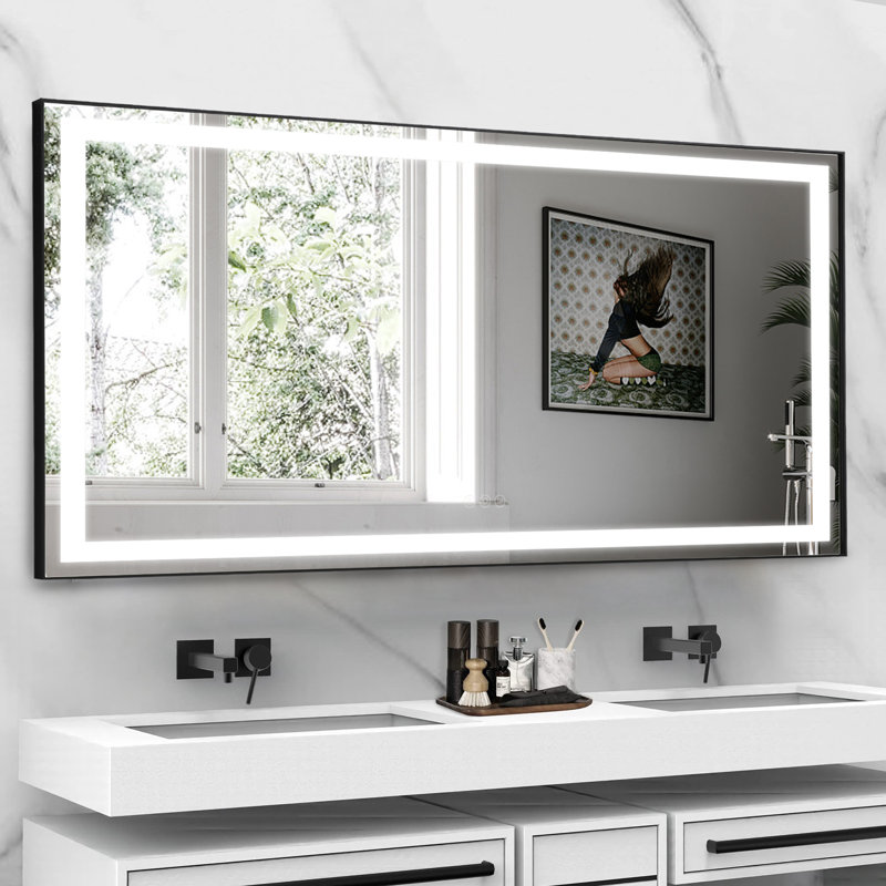 Miroir lumineux à DEL avec désembueur et température de couleur réglable