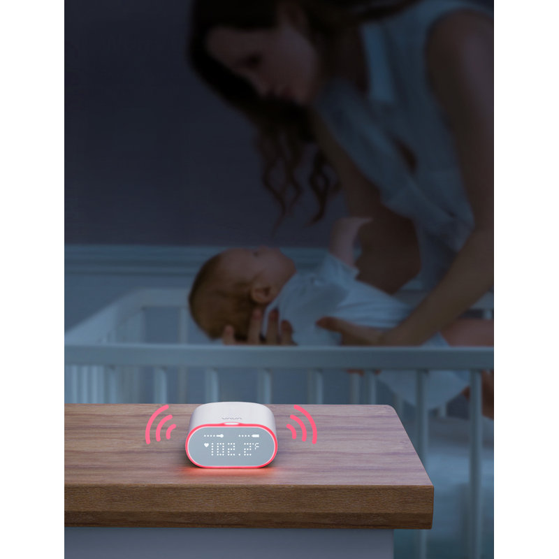 Thermomètre intelligent pour bébé Vava, autonomie de 24 heures, charge rapide de 1,5 heure, connexion sans fil Sub1g stable de 49 pieds, moniteur de température en temps réel avec alertes audio et visuelles