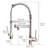 Kitchen Sink Faucet With Pull Down In Brushed Nickel, Single Lever, Build , 360-Degree Rotatable, Versatile
