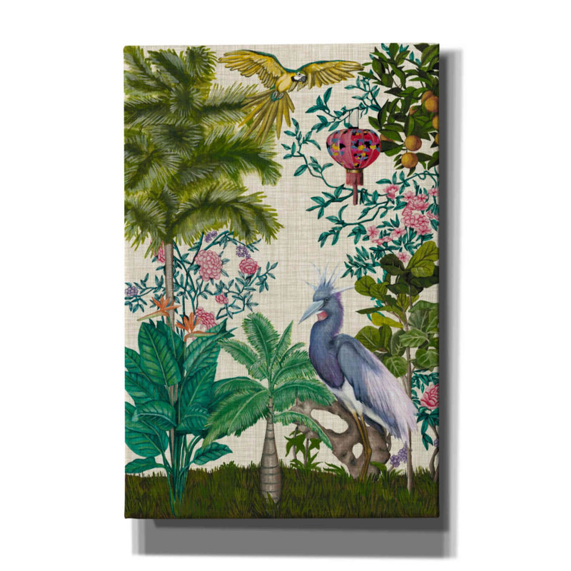 «Paradis Chinoiserie I» par Naomi McCavitt, art mural sur toile, H 60 po x l 40 po x P 1,5 po