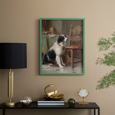 Reproduction encadrée vintage «LIX», en bois massif