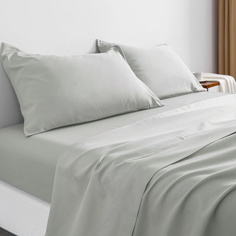 3PC 1800 Series Soft Microfiber Sheet Set, Light Gray, Twin Extra Long Sheet Set with 1 Pillowcase