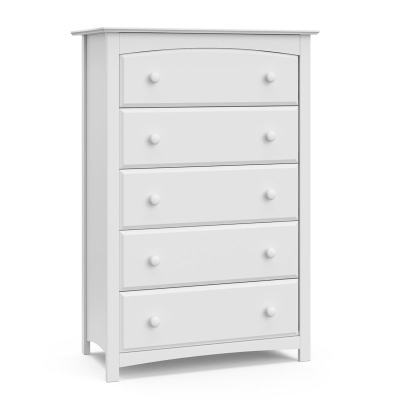 Commode 5 tiroirs Kenton, Blanc