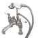 Hot Springs Triple Handle Deck Mounted Clawfoot Tub Faucet with Handshower