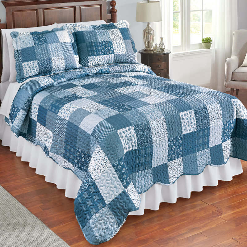 Courtepointe Leon, Courtepointe simple, Bleu multi