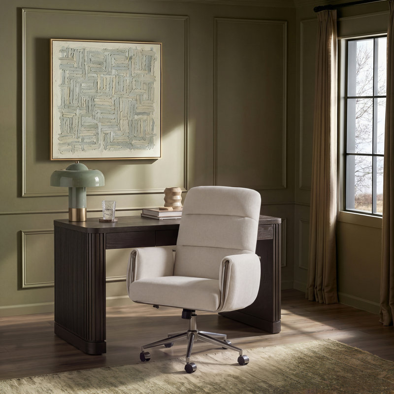Chaise de bureau Modern Faulkner, Ivoire ivoire