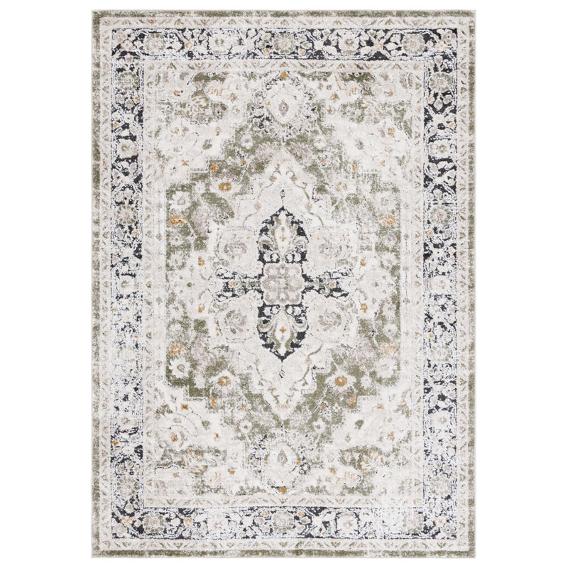 Tapis vert / beige Opal 474, Rectangle 4 pi x 6 pi